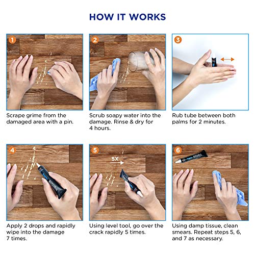 MagicEzy Wood Scratch RepairEzy – (Clear) - Scratched Wood Repair - Hardwood Floor Touch Up - Furniture Scratch Remover - Glossy, Ultra Strong Clear Filler