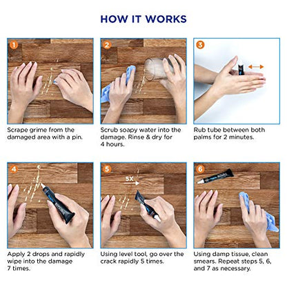 MagicEzy Wood Scratch RepairEzy – (Clear) - Scratched Wood Repair - Hardwood Floor Touch Up - Furniture Scratch Remover - Glossy, Ultra Strong Clear Filler