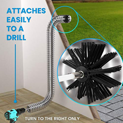 The Professional Dryer Vent Cleaner Kit -(20-Feet) Innovative Lint Remover Reusable Strong Nylon| Flexible Lint Brush with Drill Attachment for Faster Cleaning - size: 20 feet