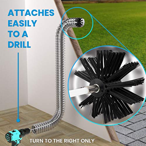 30-Feet Dryer Vent Cleaner Kit - Innovative Lint Remover Reusable Strong Nylon| Flexible Lint Brush with Drill Attachment for Faster Cleaning 30 Feet Long - size: 30 Feet