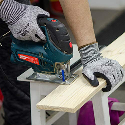 ACKTRA Level 5 Cut Resistant Safety WORK GLOVES, 6 pairs - size: Small