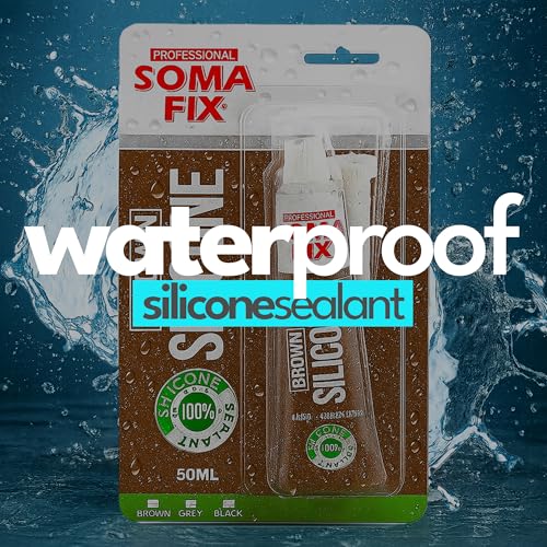 Brown Silicone Caulk - Easy Squeeze Caulking Tube, Silicone Sealant for Wood, Kitchen, Bathroom, Sink, Windows - Multi Purpose & Waterproof - 1.7 fl. oz (Brown) - color: Brown