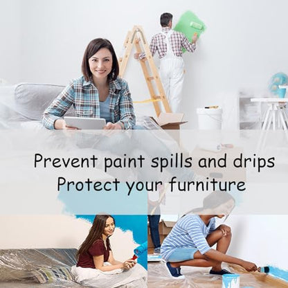 10 Piece Painter Plastic Drop Cloths Sheet,Waterproof Anti-dust Cover,9x12 Feet Disposable Tarp for Painting for Couch/Furniture Cover - size: 10