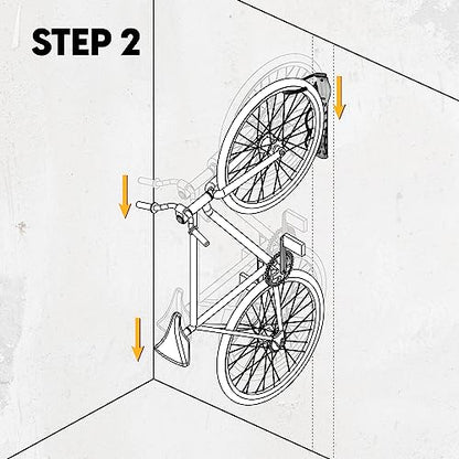 BikeHand Bike Wall Hanger - Heavy Duty Vertical Bicycle Wall Hook Mount Holder Rack for Garage Shed Indoor Storage - Fits MTB & Road Bikes - 3 Pack - size: PACK 3