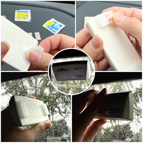 EZ Pass Mounting Strips with Adhesive for EZ Pass/iPass Illinois/Sunpass Cars Windshield Toll Transponder Holders | Sticky Replacement Double Sided Tape Sticker,4 Pieces|2 Sets