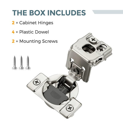 HOME EDIT 2 Pack 1 Pair 1-1/2 inch Overlay Soft Close Cabinet Hinges for Kitchen, Stainless Steel Three-Way Adjustable, Concealed Self-Closing Door Hinges - size: 1-1/2 inch Overlay