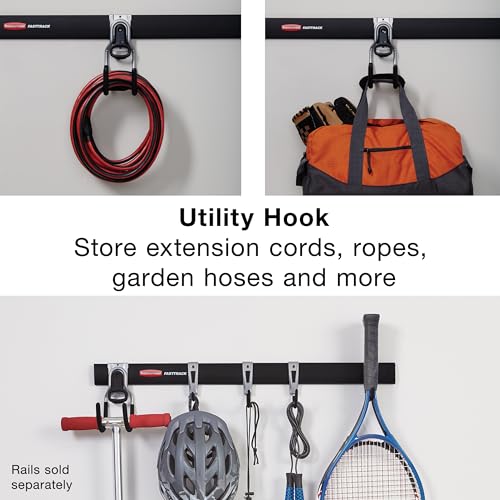 Rubbermaid FastTrack Utility Hook Garage Wall/Tool Hanger Wall Mount and Heavy Duty Tool Hanger for Home/Garage/Wall/Shed Organization - size: 1 Count (Pack of 1), style: Utility Hook