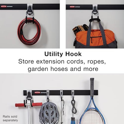 Rubbermaid FastTrack Utility Hook Garage Wall/Tool Hanger Wall Mount and Heavy Duty Tool Hanger for Home/Garage/Wall/Shed Organization - size: 1 Count (Pack of 1), style: Utility Hook