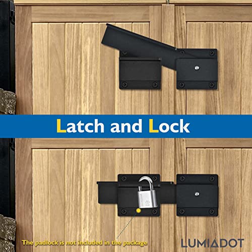 Flip Gate Latch Lock with Padlock Hole, 1Pack, 3.5mm Heavy Duty Aluminum Alloy Adjustable Door Latch for Sliding Swing Open Gates, Outdoor, Wooden Fence, Barn, Shed, Garage, Yard - size: 1 Pack