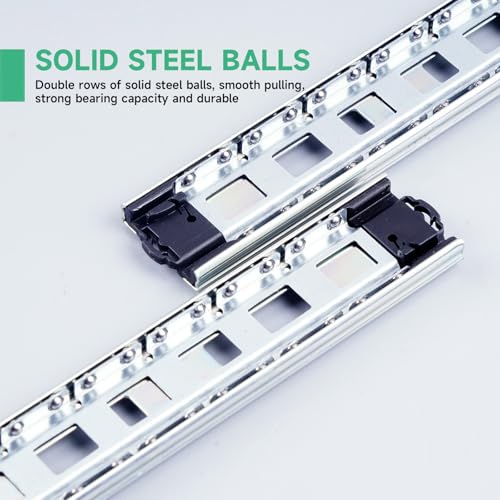 Hitess 10 Pairs Soft Close Drawer Slides 20 Inch Full Extension Heavy Duty Ball Bearing Side Mount Cabinet Glides - size: 20 Inch
