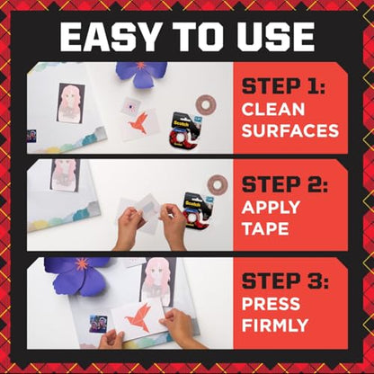 Scotch Removable Double-Sided Mounting Squares, 16 Pre-Cut Foam Squares, 0.7 in. x 0.7 in., Removes Easily Without Leaving Any Residue, Photo-Safe, Mess-Free Application (108AMS-SQ-16) - size: 16 Squares