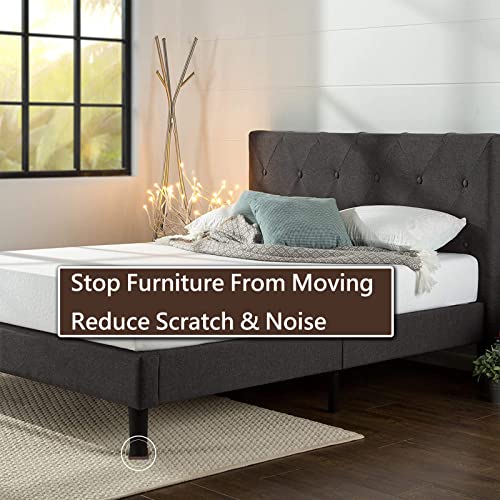 2x2 Square Rubber Furniture Caster Cups, Anti-Sliding Furniture Pads Bed Stopper Floor Protectors with Grip - Protect Any Flooring - size: 4 Pcs Brown