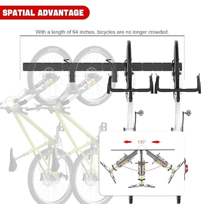 Ultrawall Swivel Bike Storage Rack, Adjustable Wall Mounted Bike Rack for Garage, Vertical Bike Hanger for Indoor Bicycle Storage, Space Saving Bike Holder