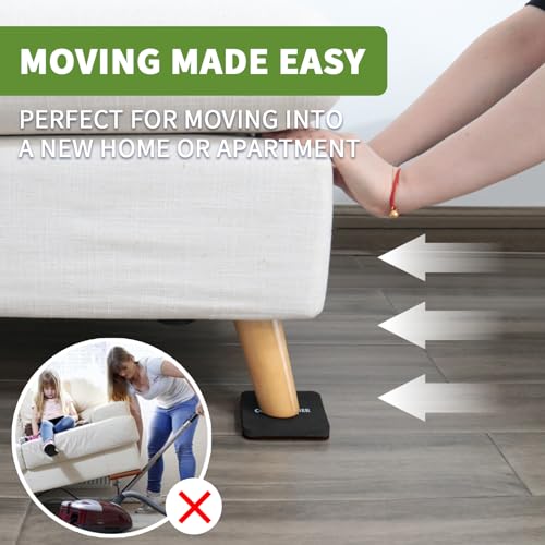 Felt Furniture Sliders for Hardwood Floors 8 PCS - 3 1/2 Inch Square Moving Slider - Heavy Duty Felt Movers Chair Legs Protectors - Brown - size: 8 PCS 3 1/2'' Brown