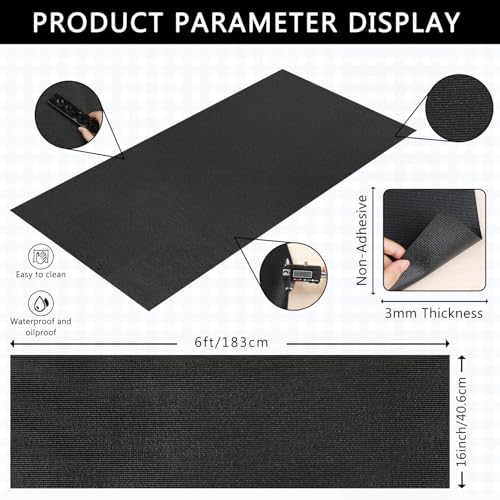 Foam Toolbox Liner Drawer Mat 1/8 Inch Thick X 16 Inch Wide X 6 Ft Long Black, No Slip for Protecting Cabinet, Garage, Cart, Tool Box - color: Black, size: 16"W x 72"L