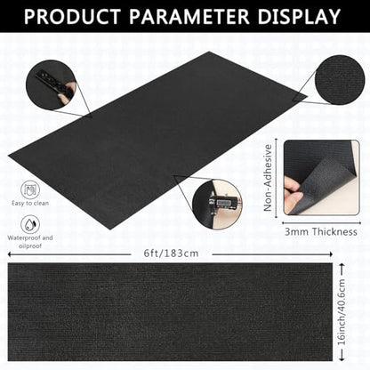 Foam Toolbox Liner Drawer Mat 1/8 Inch Thick X 16 Inch Wide X 6 Ft Long Black, No Slip for Protecting Cabinet, Garage, Cart, Tool Box - color: Black, size: 16"W x 72"L