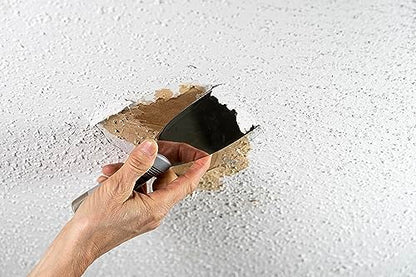 Hyde 09954 Popcorn Ceiling Patch Repair Kit, White, 2 9x6-inch Patches, 2 4-inch Round Patches, 2 Ounces of Joint Compound Drywall Mud, 2 Cotton Swabs - size: 2 9x6-inch Patches,, style: Peel and Stick