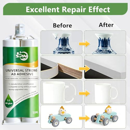 SPMG Metal Glue - High Strength, Heavy Duty Waterproof Epoxy Adhesive for Metal, Plastic, Ceramic, Wood, Glass. Professional Repair for Automotive, Plumbing, DIY & Construction epoxy Glue