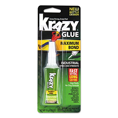 Krazy Glue Max Bond Super Glue, 15g Tube, Industrial Strength Bonding Glue for Wood, Metal, Plastic, Ceramic, Glass, Leather & Rubber, Fast-Setting & Heavy-Duty