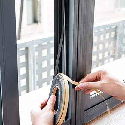 Windows Sealing Tape 2-Pack, 1/2 Inch Wide X 1/2 Inch Thick, Closed Cell Foam Adhesive Rubber Seal Strip (13 Feet Total, 6.5 Feet/Roll) - size: 1/2in * 1/2in * 13FT