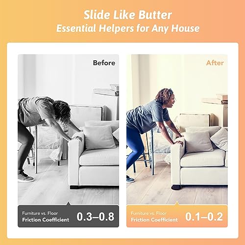 CO-Z Furniture Sliders - 8 Pack, 3 1/2" Reusable Furniture Sliders for Carpet, Heavy-Duty Furniture Gliders Movers for Hardwood Floors, Plastic Moving Pads for Heavy Furniture, Floor Protectors - size: 3 1/2" Round-8 Pack, Plastic