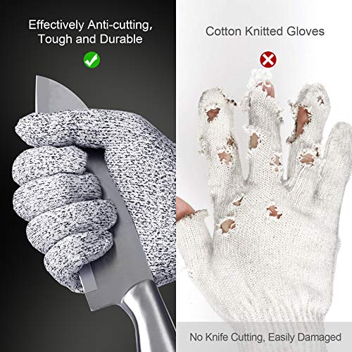 Cutting Gloves, 2 Pairs Cut Resistant Gloves, Cut Proof Gloves Kitchen, Cutting Gloves for Chef, Cut Gloves, Grey - size: Large, style: Original