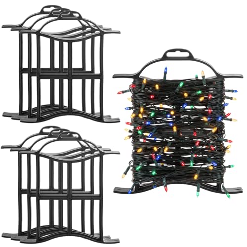 Ripeng 6 Pcs Light-Duty Extension Cord Holder, Hangable Rope Winder Fits Light Duty Cord, Small Cable Organizer Reel for Indoor Extension Cords, LED String Lights, Ethernet & Thin Rope