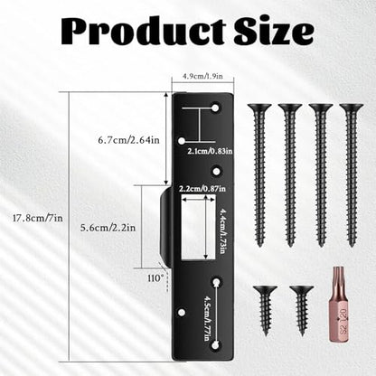 7" Deadbolt Strike Plate Extra Long Door Strike Plate Heavy Duty Version Security Latch Strikes Oversized Striker to Repair Damaged Worn Frame/Slot/Jamb Door Backplate Large Hole to Fix Latch Sticking