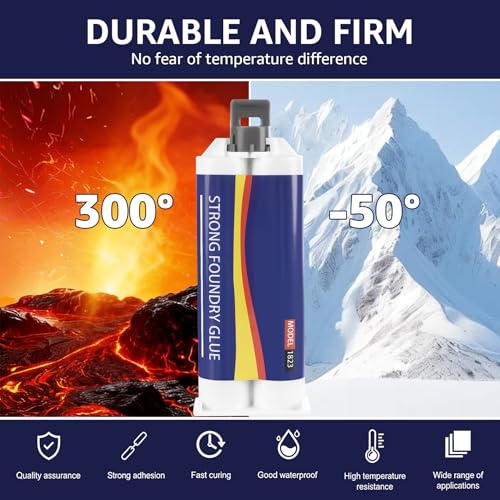 Strong Foundry Glue for Metal Repair,High Temperature Resistant Casting Repair Adhesive,Metal Repair Glue,Liquid Welding Filler for Metal Defects and Repairs 2PCS