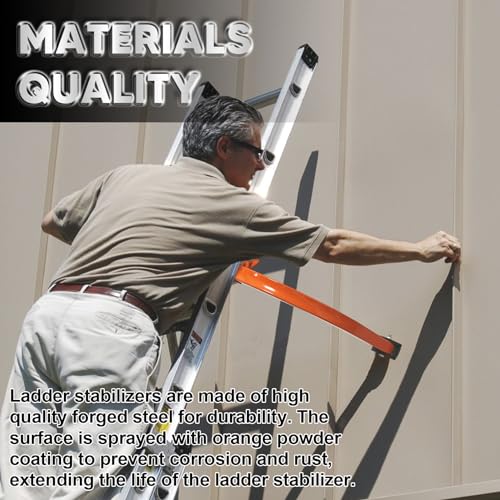 Ladder Stabilizer Accessory for Roof Gutter with Wrench, Wing Span Wall Ladder Standoff, roof Ladder stabilizer Easily attaches with U Bolt, Stabilized Support, 375 lbs Weight Rating