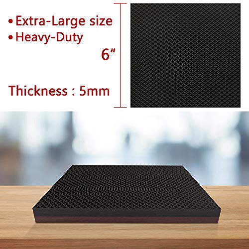 Yelanon Non Slip Furniture Pads -8pcs 6" Grippers Hardwood Floors, Non Skid for Furniture Legs,Self Adhesive Rubber Furniture Feet, Anti Slide Furniture Floors Protectors for Keep Couch Stoppers - size: 8pcs 6" Square