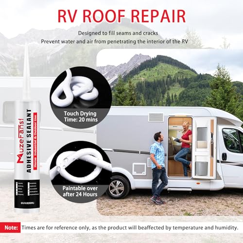 RV Roof Sealant, 2 Packs Non-Leveling Lap Sealant for RV Roofs - Non-Sag Silicone Caulk Waterproof Flexible Sealants for Campers Exterior Repairs, Trailers, Windows, Vents, White - style: 2 Packs Non Leveling
