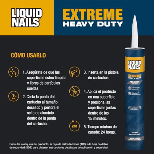 Liquid Nails - 414607 LN-907 Extreme Heavy Duty Construction Adhesive (LN-907) 10 oz - color: White, size: 10 Ounce, style: Extreme Heavy Duty