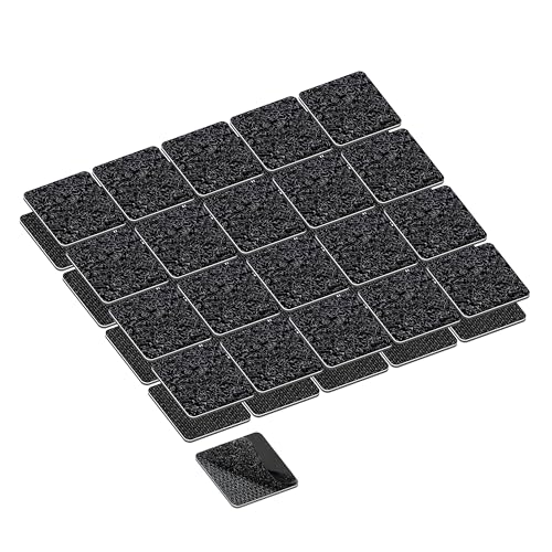 KING MOUNTAIN 1x1 Inch Hook and Loop Strips, 20 Sets Nylon Self Adhesive Tape, Double Sided Strong Back Adhesive Tape and Dots for Office, Home and Crafting, Heavy Duty, Black - size: 1*1in, style: Black Tape