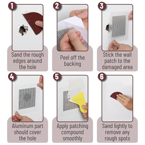 Bates- Drywall Repair Kit, 16 pcs, 8 Inch, Dry Wall Patch Kits, Wall Repair Patch Kit, Wall Patch Repair Kit, Drywall Hole Patch, Drywall Patch Kit, Wall Hole Repair Kit, Drywall Patch Hole - size: 16 pcs, 8"