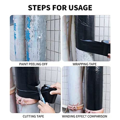 ADHES Corrosion Protection Pipe Tape, PVC Weatherproof Wrap Duct Tape for Drain Pipe, Metal & Electrical Piping, Outdoor, Underground Pipe, 3 Inch X 36 Yds, Black - size: 3in x 36yd
