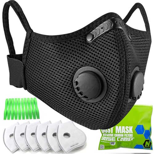 BASE CAMP Prolonged Comfort M Plus Dust Mask, Reusable Respirator Mask with Filter for Woodworking Landscaping Dust Pollen