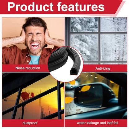 Pangda 26Ft D Shape Rubber Weather Stripping Foam Self-Adhesive EPDM Seal Strip for Noise Reduction Waterproof Dustproof for Cars Boats RVs Windows Doors (0.59" W x 0.55" H) - size: 26ft L, style: 0.59" W X 0.55" H