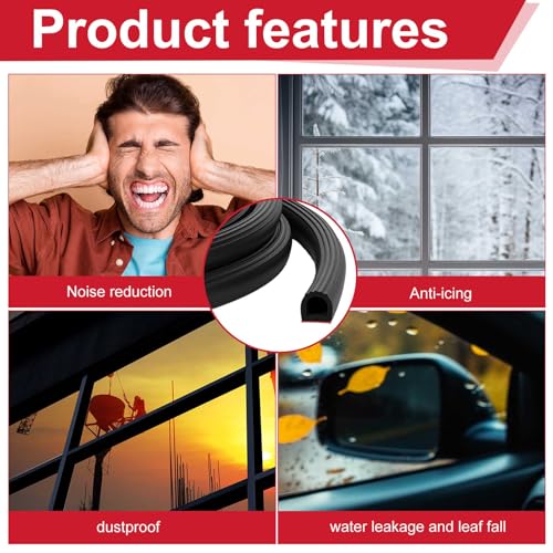 Pangda 26Ft D Shape Rubber Weather Stripping Foam Self-Adhesive EPDM Seal Strip for Noise Reduction Waterproof Dustproof for Cars Boats RVs Windows Doors (0.59" W x 0.55" H) - size: 26ft L, style: 0.59" W X 0.55" H