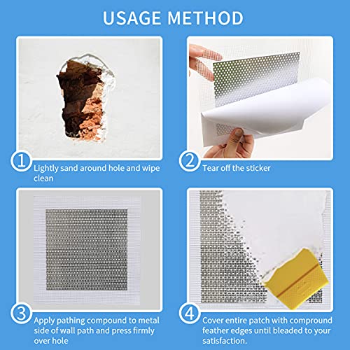 6 Inch 6Pack Drywall Patch Drywall Repair kit, Wall Repair Patch Kit, Patch Repair for Drywall Plasterboard