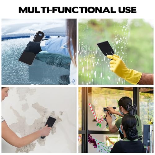 16 Pcs Plastic Putty Knife 2" Black Flexible Putty Knife Scraper Plastic Knives Putty Knife Set for Spackling,Repairing Walls, Removing Wallpaper,Pasting Plaster, Applying Mud