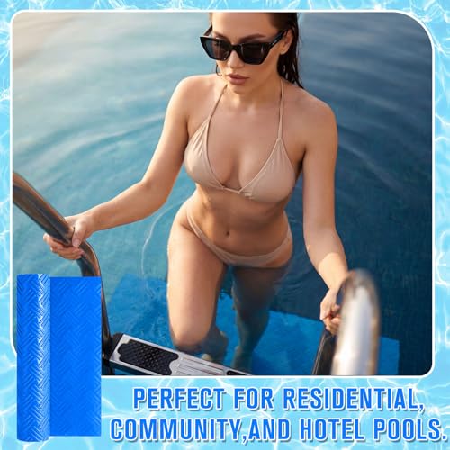 Breling 9" x 36" Swimming Pool Ladder Mat, Protective Pool Ladder Pad Step Mat with Non Slip Texture for Above Ground Swimming Steps Liners and Stairs(Striped) - size: 9" X 36", style: Striped