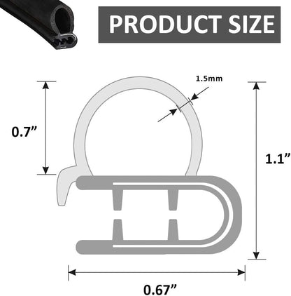 Automotive Door Rubber Seal Strip Trim Seal with Side Bulb for Cars,Trucks, Boats, RVs and Home Applications, Car Door Weather Striping (40Ft) - size: 40Ft