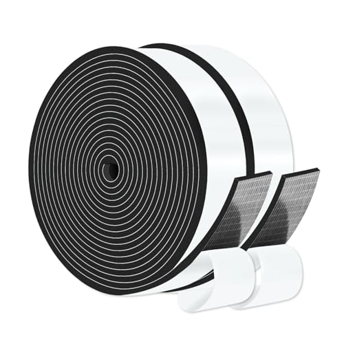 Foam Tape,Weather Stripping,Soundproof,Cold Insulation,High Density CR Foam Insulation Tape for Door, Front Door Frame, Windows,Sliding Door (Black,1 in x 1/8 in x 32 Ft) - size: 1 In x 1/8 In x 32 Ft