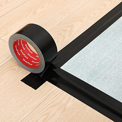 3 Pack Duct Tape Heavy Duty Waterproof No Residue Black Duct Tape Total Length 60 Yards x 1.88 Inch x 9Mils,Strong Adhesive Black Tape for Indoor Outdoor Repairs Tear by Hand - size: 1.88in X 20yds