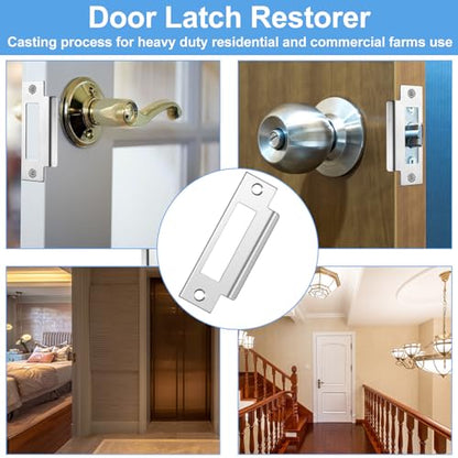 3Pcs 4-7/8" Zinc Plated Strike Plate Universal Door Strike Plate Replacement Lock Strike Plate T Strike Deadbolt Strike Plate Door Backplate Iron with Brushed Zinc Finish for Use(Large Hole) - color: 3PCS