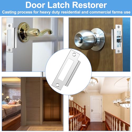 6Pcs 4-7/8" Zinc Plated Strike Plate Universal Door Strike Plate Replacement Lock Strike Plate T Strike Deadbolt Strike Plate Door Backplate Iron with Brushed Zinc Finish for Use(Large Hole) - color: 6PCS