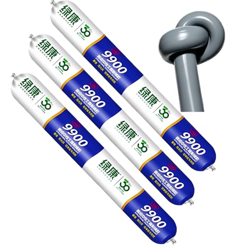 9900 Sealant Waterproof, Silicon Waterproof Sealant, Permanent Solution for Roof & Wall Cracks, Outdoor Water Proof Exterior Sealants Heat Resistant, Tear and Stretch Resistance (3Pcs,Grey) - color: Grey, size: 3Pcs
