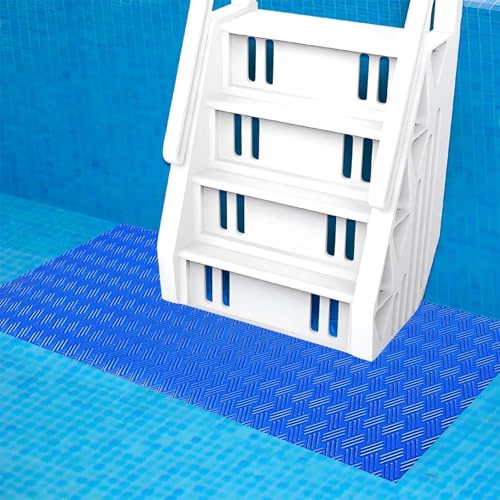 Pool Ladder Mat,36 Inch x 16 Inch Protective Pool Step Mat Non Slip Underwater,Pool Ladder Pad with Non-Slip Texture for Above Ground Swimming Pool Steps Liner and Pool Ladders Stairs