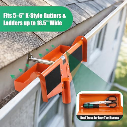 Heavy Duty Ladder Stabilizer and Gutter Guard, Roof Access Safety Tool, Prevent Ladder Slippage, Gutter Protection for Roofing, Multi-Functional Ladders Accessory, Improve Roof Cleaning Work Safety